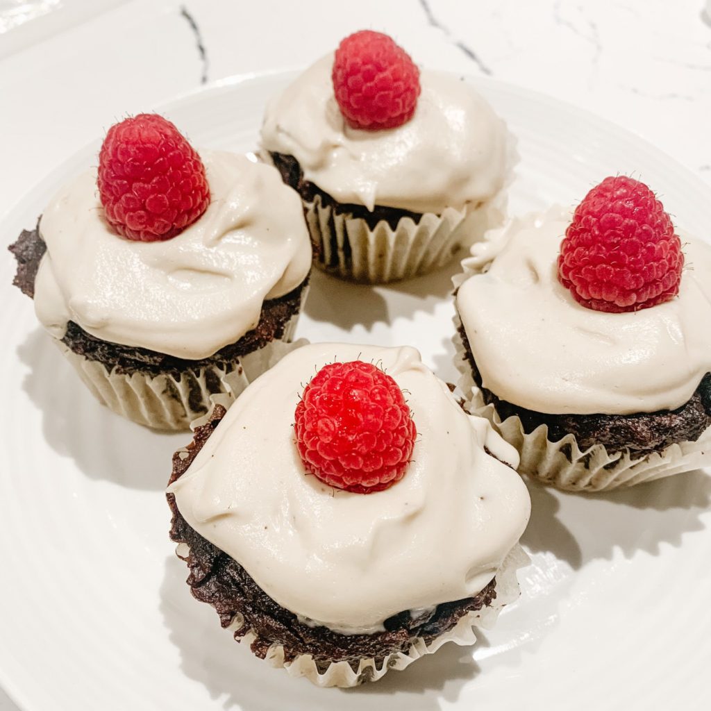 Chocolate Quinoa Cupcakes with cashew icing.